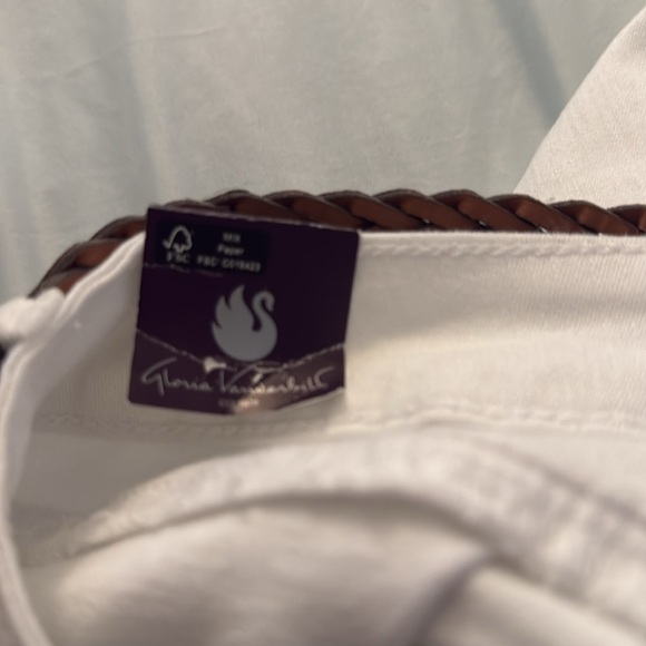 New Gloria Vanderbilt All Around Slimming Effect White Crop Roll-Up Pants - Picture 11 of 13